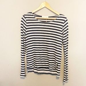 NWOT Lovestitch Linen Blend, long sleeve, Striped Top Size S